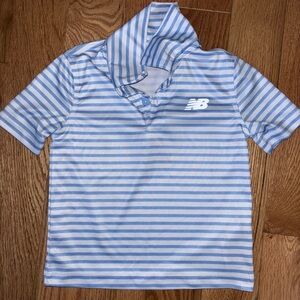 New Balance Kids Light Blue and White Polo
